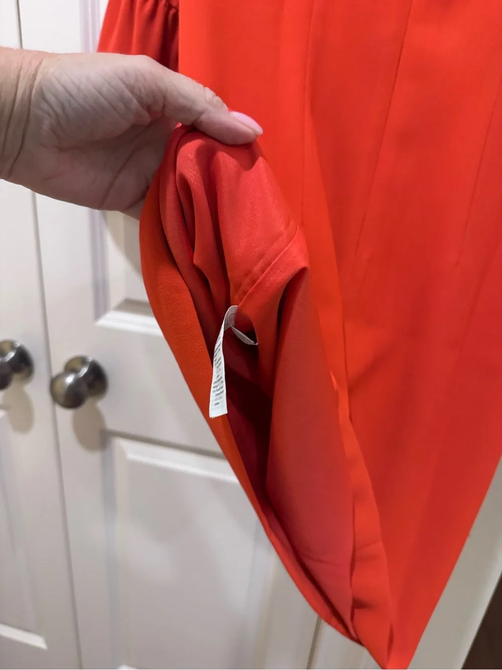 J. Crew Red Ruffle Neck Bell-Sleeve Mini Dress